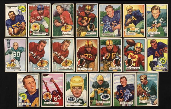 1951 Bowman Football Partial Set (Lot of 33)