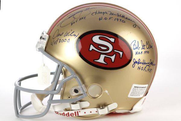 2000s San Francisco 49ers Multi Signed Full Size Helmet w/ 10 Signatures Including Joe Montana, Ronnie Lott & More (JSA)