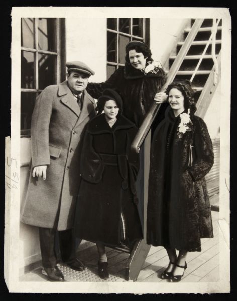 1937 Babe Ruth New York Yankees & Family Original 6.5" x 8.5" Photo