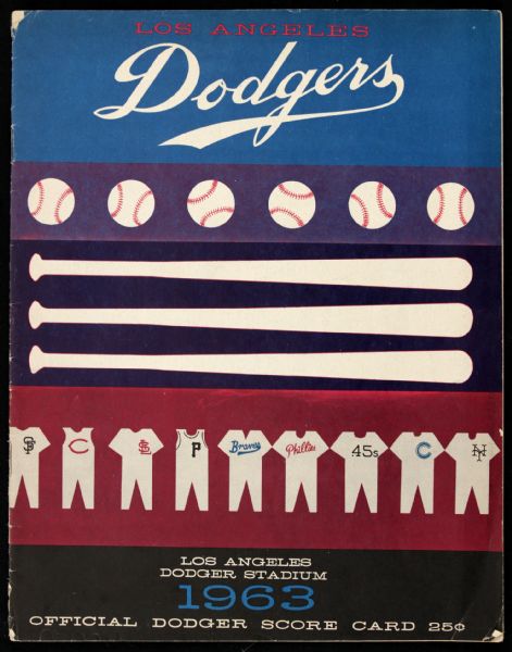 1963 Sandy Koufax Los Angeles Dodgers Throws 2nd No Hitter Scored Program