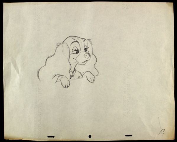 1950s Walt Disney Original Minnie Mouse & Lady and The Tramp Animation Cells - Lot of 2 (COA)