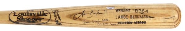 2002 Lance Berkman Houston Astros Signed Louisville Slugger Professional Model All Star Game Used Bat (MEARS A8)