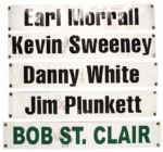 1990s Earl Morral, Jim Plunkett, Danny White, Kevin Sweeney, Bob St. Claire Signed 6" x 34" Vinyl Name Plates  (JSA)