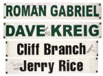 1990s Cliff Branch, Jerry Rice, Roman Gabriel, Daryl Lamonica, Dave Kreig Signed 6" x 34" Vinyl Name Plates  (JSA)