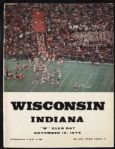 1975 Wisconsin Badgers Indiana Hoosiers Camp Randall Stadium Program