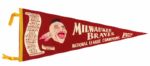 1957 Milwaukee Braves National League Champions Full Size 29" Pennant