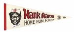 1974 Hank Aaron Signed Home Run King 29" Full Size Pennant (JSA)