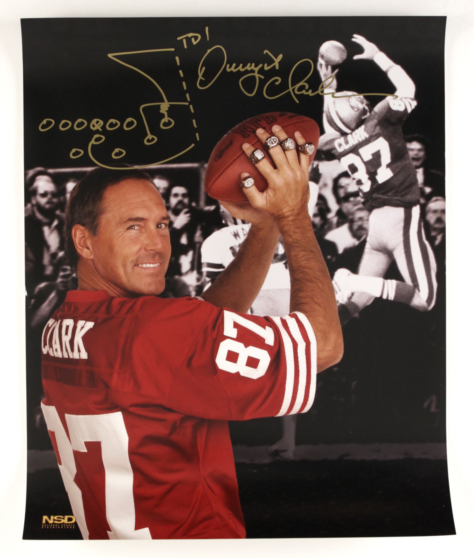 Autographed DWIGHT CLARK 8X10 San Francisco 49ers Photo JSA