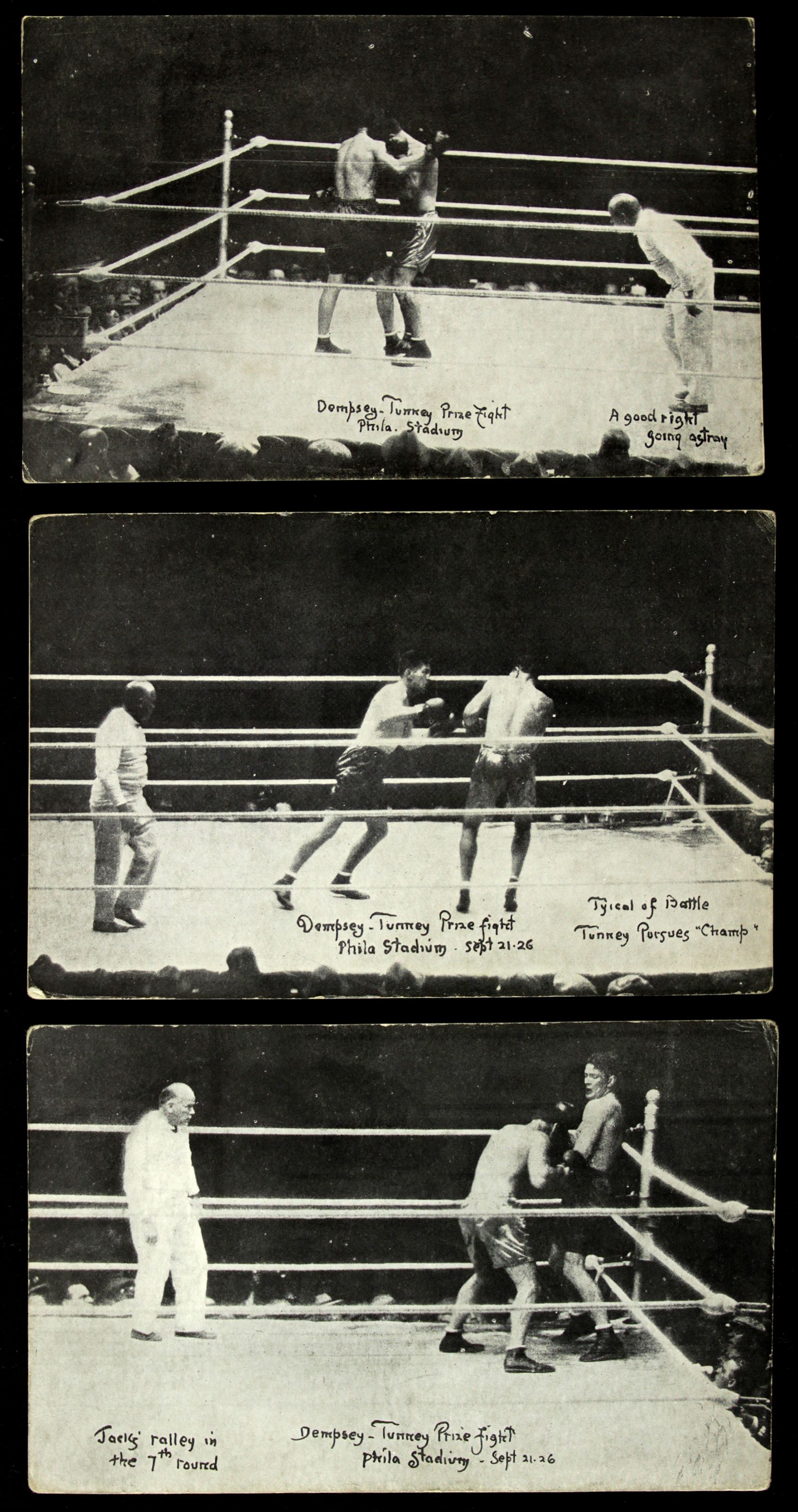 Lot Detail 1926 Jack Dempsey Vs Gene Tunney Heavyweight Title Fight Postcard Collection Lot 