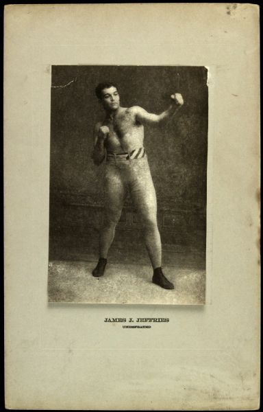 1900s James Jeffries Heavyweight Champion 7" x 11" Mounted Photo