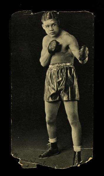 1930s Joe Louis Heavyweight Champion 5" x 10" Mounted Cut