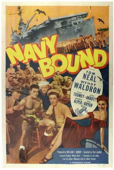 1951 27" x 41" Navy Bound Original Movie Poster
