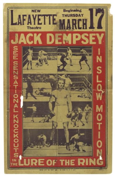 1914-27 Jack Dempsey 14" x 22" vintage poster