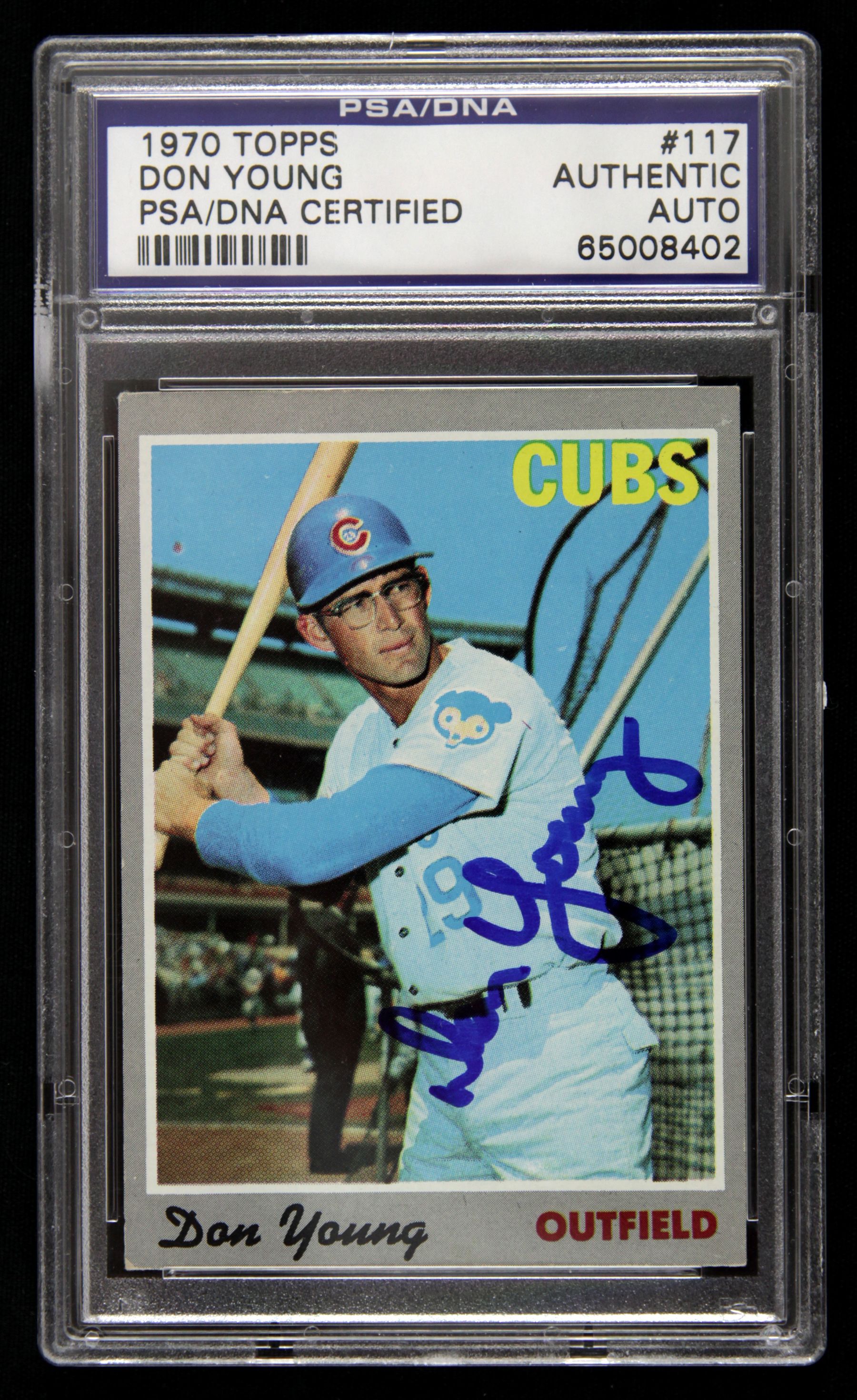 Lot Detail - 1970 Don Young Chicago Cubs Signed Topps Slabbed Card (PSA ...