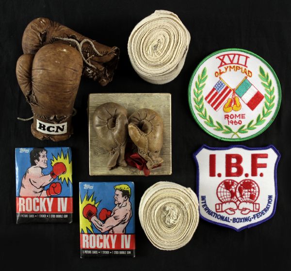 1905-2000s Boxing Memorabilia Collection - Lot of 17 w/ Jake LaMotta & Sugar Shane Mosley Signed Mini Gloves (JSA)