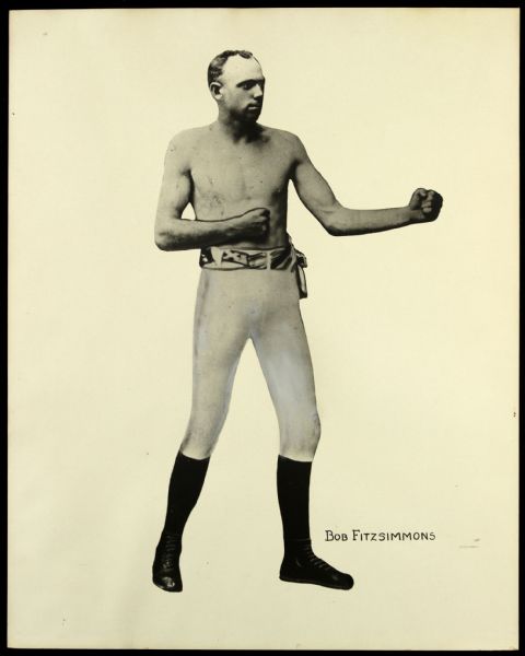 1950 16" x 20" Bob Fitzsimmons Large Portrait Hall of Fame Boxer