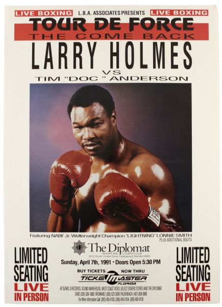 1991 19" x 27" Lot of 48 Larry Holmes vs. Tim Doc Anderson Fight Posters 