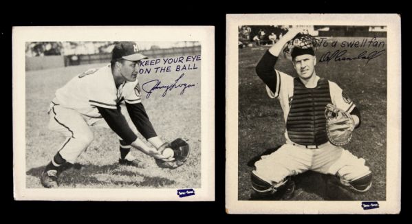 1957 Johnny Logan Del Crandall Milwaukee Braves 4" x 5" Spic N Span Picture Cards