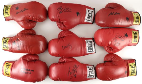 1970s-2000s Signed Boxing Glove Collection - Lot of 30 w/ Jake La Motta, Ken Norton, Don King & More 