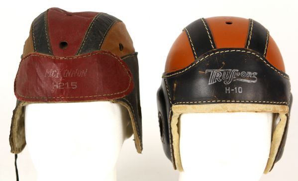 1940s Leather Football Helmet Collection - Lot of 2