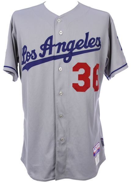2008 Greg Maddux Los Angeles Dodgers Game Worn Road Jersey (MEARS A5)