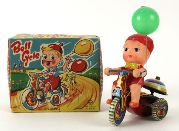 1960s Suzuki Toys Mechanical Bell Cycle w/ Original Box