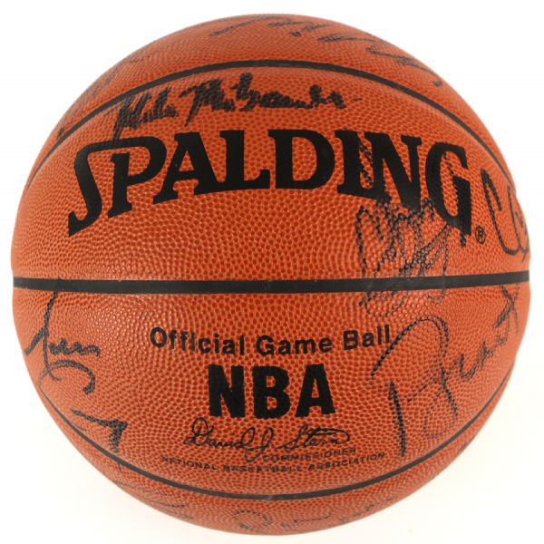 1998-99 Milwaukee Bucks Team Signed Basketball w/ 17 Signatures Including George Karl, Ray Allen & More (JSA)