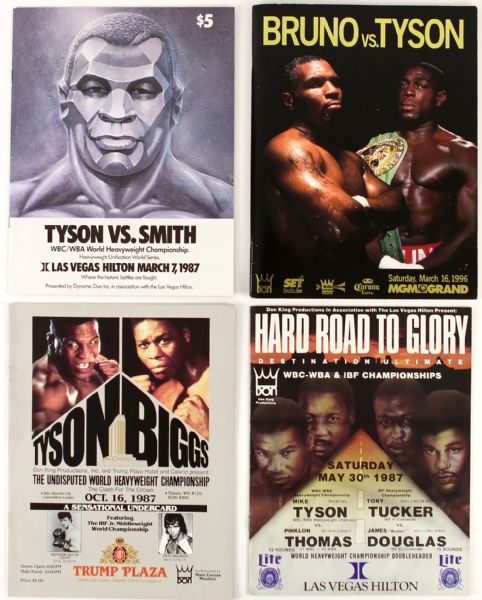 1987-2002 Mike Tyson World Heavyweight Champion Fight Program Collection - Lot of 13