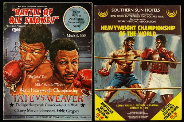 1979-81 Big John Tate World Heavyweight Champion Fight Program Collection - Lot of 3