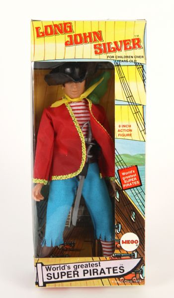 1974 Mego Long John Silver Worlds Greatest Super Pirates 8" Action Figure MIB