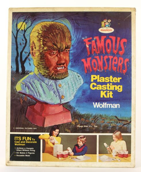 1974 Famous Monsters Wolfman Plaster Casting Kit In Original Box