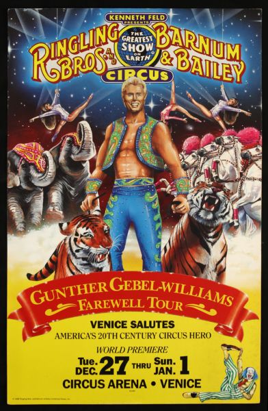 1988 Gunther Gebel-Williams Farewell Tour Poster (14" x 22") 