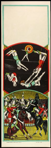 1940s circa Circus Poster Trapeze Artists Triangle Poster Company (14" x 42)