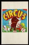 1940s circa Circus Poster Trapeze Artists Elephant Lion (14" x 22") 