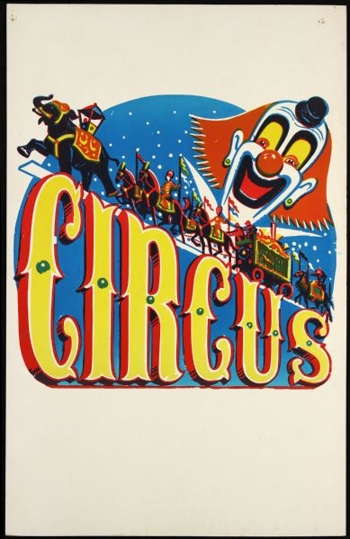 1940s circa Circus Poster Clown Parade (14" x 22")
