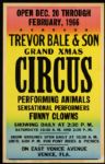 1966 Trevor Bale and Son Grant Xmas Circus Poster (14" x 22")