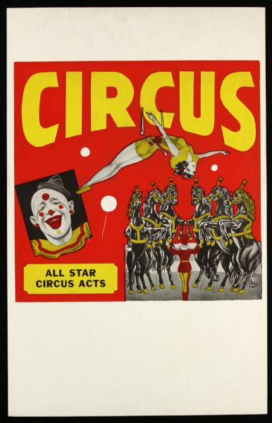 1940s circa All-Star Circus Acts Poster (14" x 22")