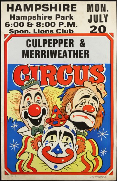 1940s circa Culpepper and Merriweather Circus Poster Cincinnati Ohio (14" x 22") 