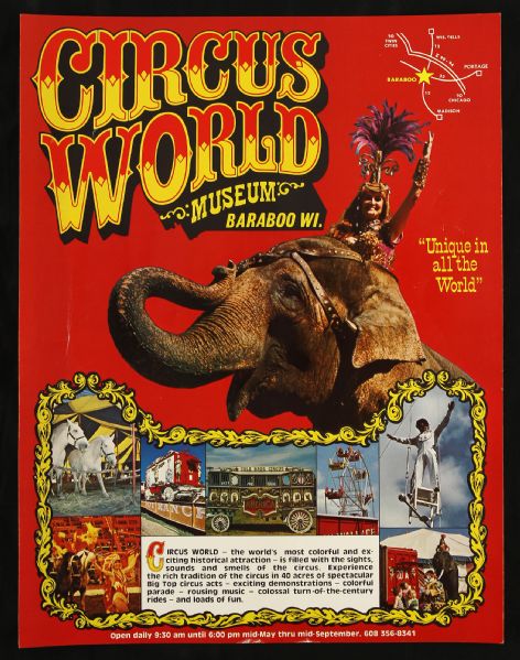 1960s-2013 circa Circus World Museum Poster Baraboo Wisconsin - Lot of Two (13" x 18")