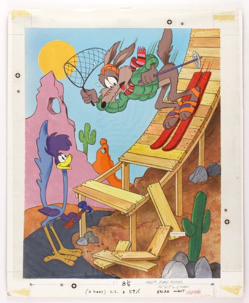 1983 Whitman Puzzle Original Artwork Road Runner Wile E. Coyote