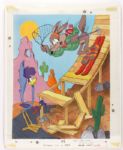 1983 Whitman Puzzle Original Artwork Road Runner Wile E. Coyote
