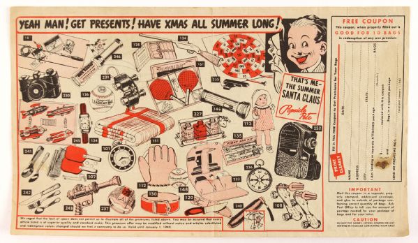1939 Popsicle Pete Unused Gift Coupon