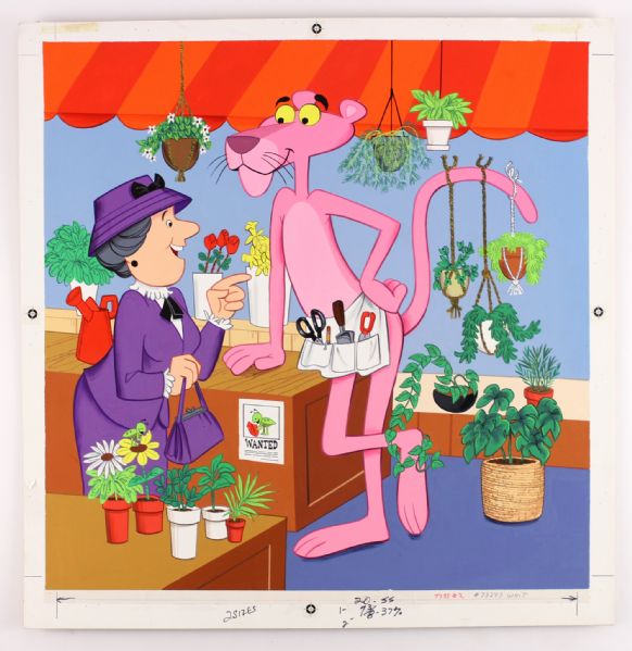 1980s circa The Pink Panther 22" x 23" Original Illusration