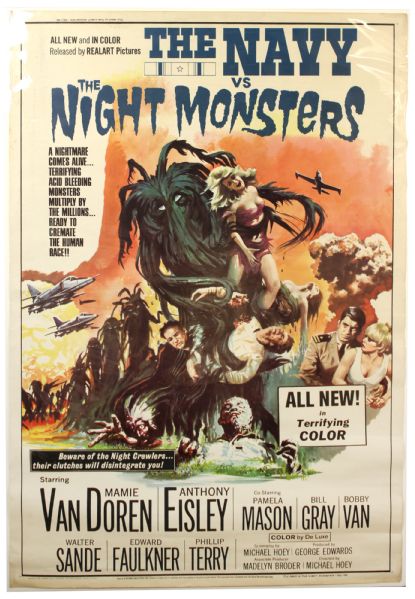 1966 The Navy vs. The Night Monsters Original 40" x 60" Movie Poster 66/139