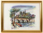 1995 Framed Art Drawings Paris - Lot of Four 