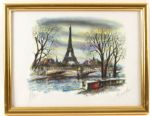 1995 Framed Art Drawings Paris - Lot of Four 