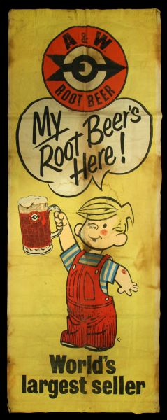 1960s Dennis the Menace A & W Root Beer 34" x 92" Canvas Broadside