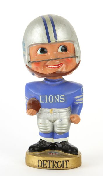 1960s circa Detroit Lions My Favorite Mascot Team in Motion Vintage 7" Nodder w/ Original Box