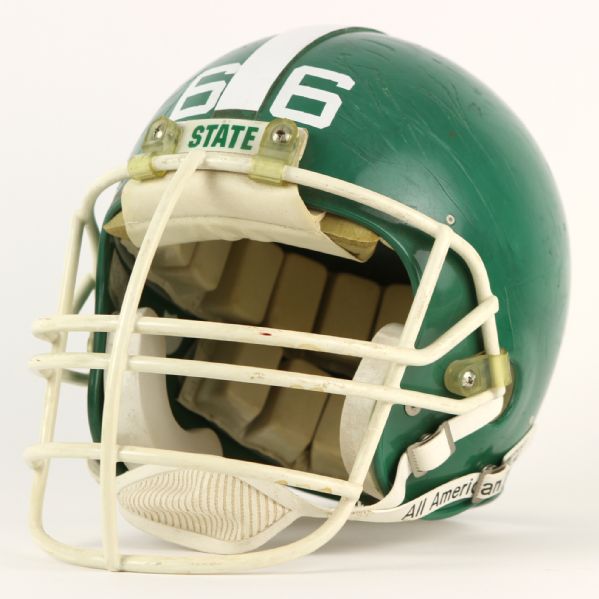 1983-93 Michigan State Spartans #66 Game Worn Football Helmet (MEARS LOA)