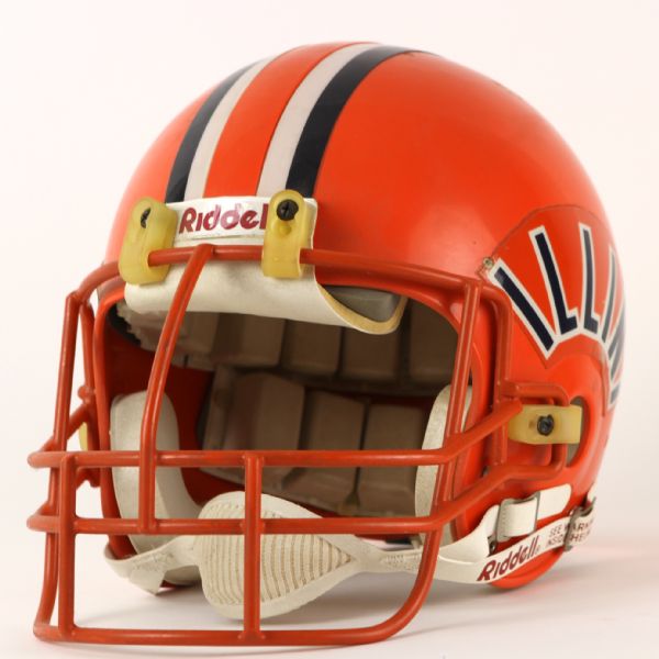 1983-87 Illinois Fighting Illini #51 Game Worn Football Helmet (MEARS LOA)